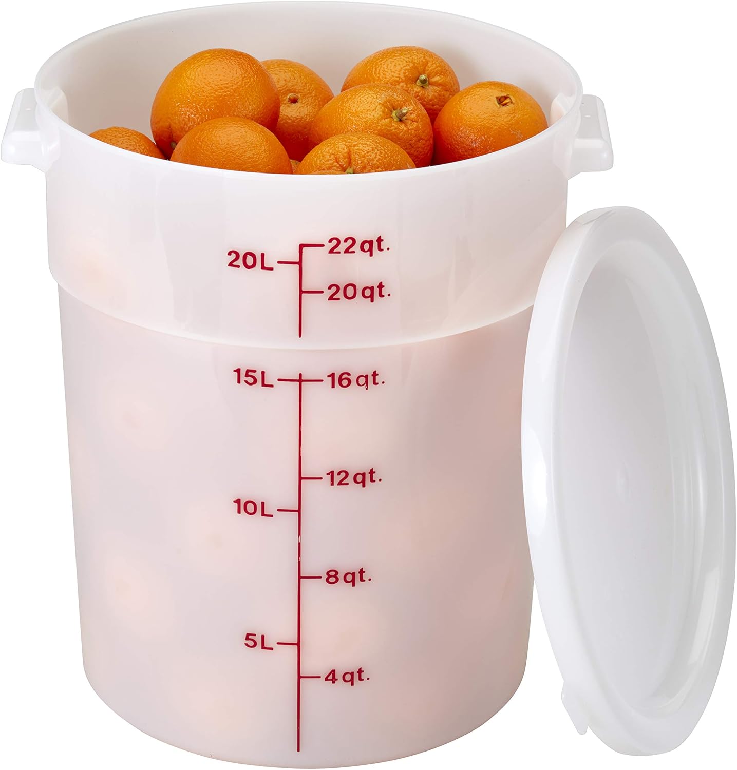 Cambro Food Storage Container, 22 Qt, White