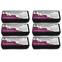 Charles Leonard Whiteboard Eraser, Felt/Foam, Gray and Black, Pack of 6