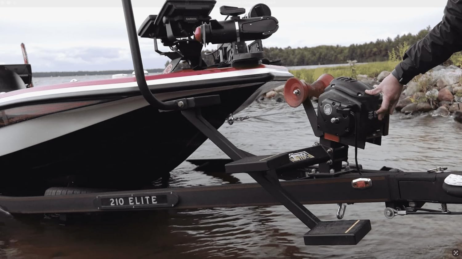 Powerwinch RC23 Electric Trailer Winch for Boat Trailers with 20' Strap, Remote Control, LED Light, 6250lb Max Boat Weight