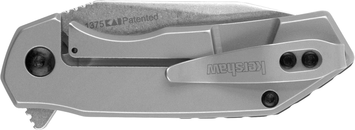 Kershaw Valve Frame Lock Knife Bead Blast Stainless Steel (2.25" Stonewash) 1375