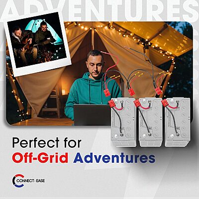 36V Trolling Motor Connection Kit RCE36VBCHK | Series Connection for 12V Batteries with Onboard Battery Charger | Powers any