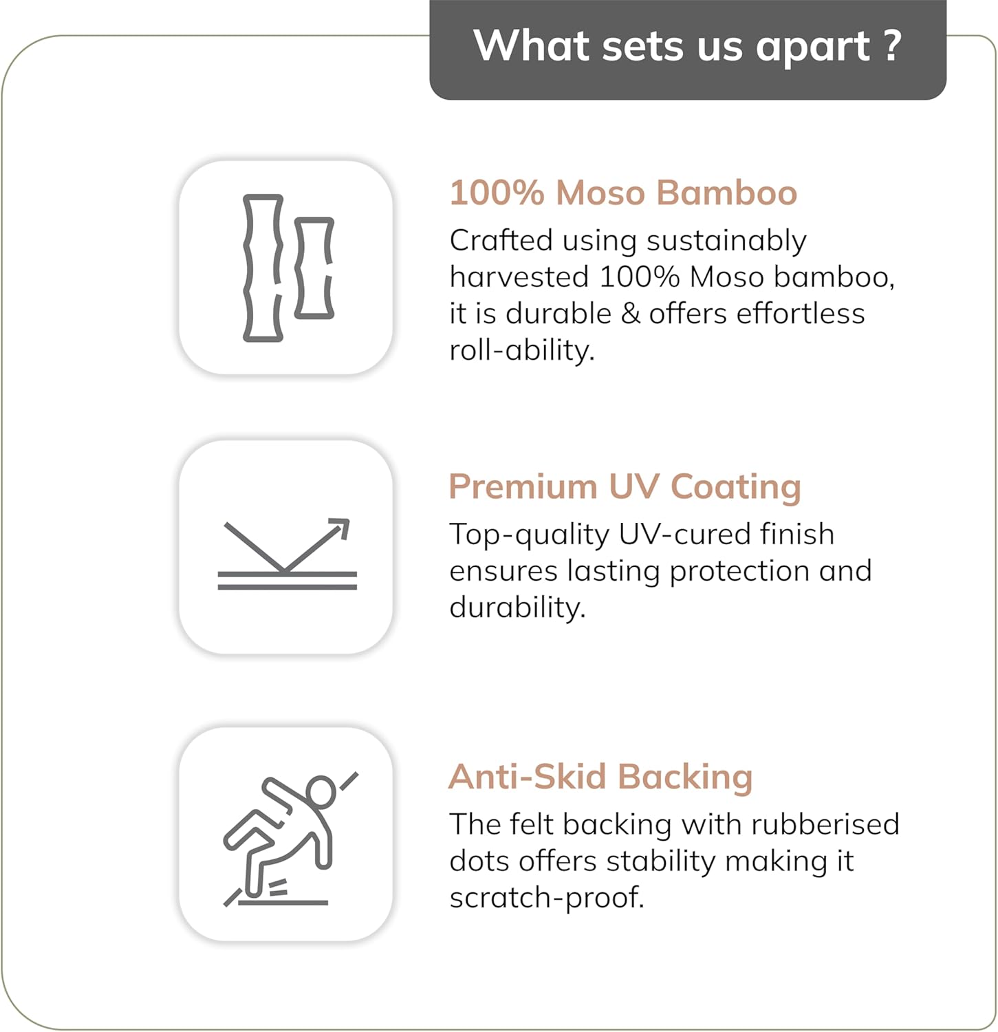 Anji Mountain Office Chairmat Thickest & Sturdy Bamboo Chairmats Highly Premium Quality Anti-Slip Heavy Duty