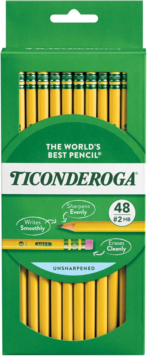 TICONDEROGA Premium Wood-Cased #2 (HB) Pencils, Yellow