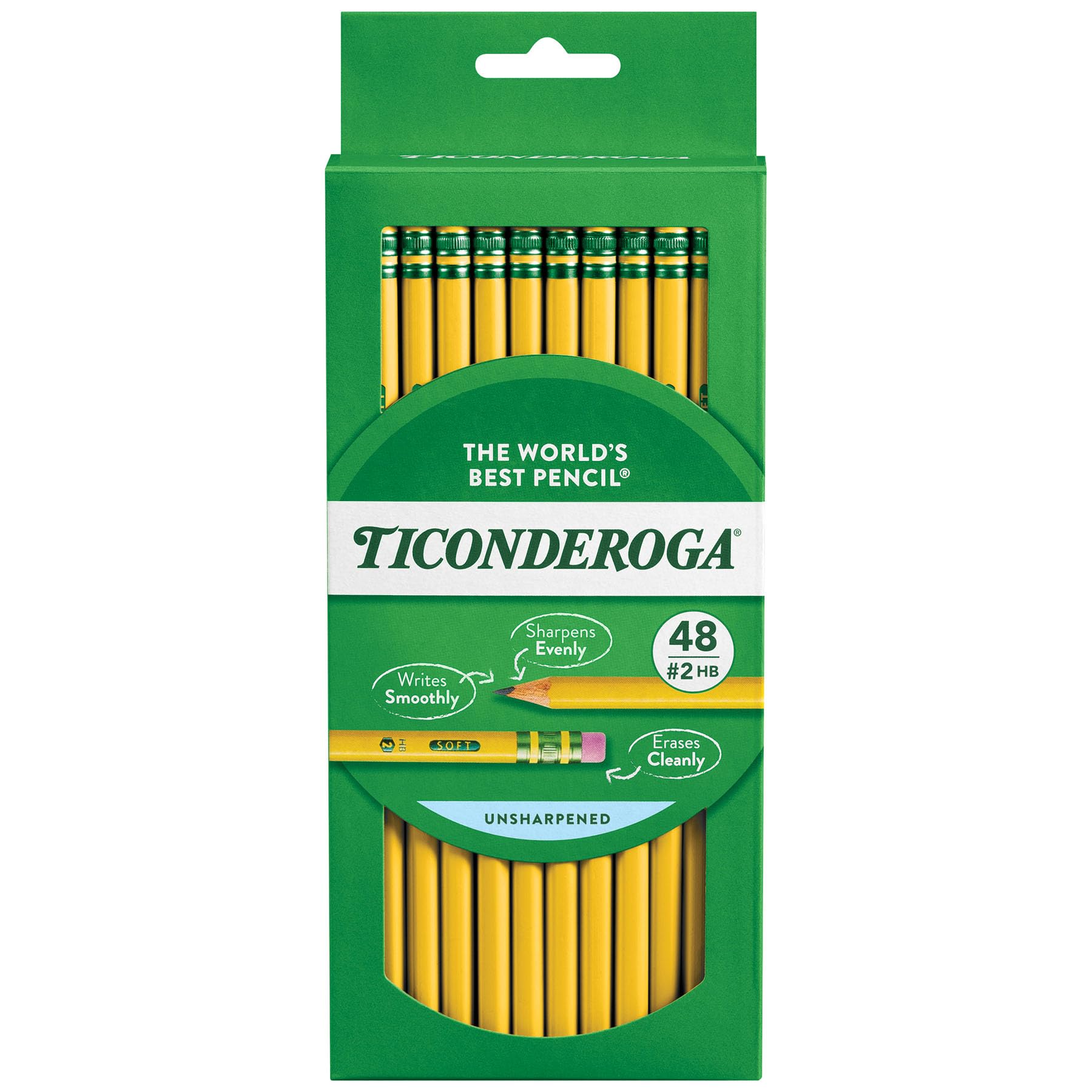 TICONDEROGA Premium Wood-Cased #2 (HB) Pencils, Yellow