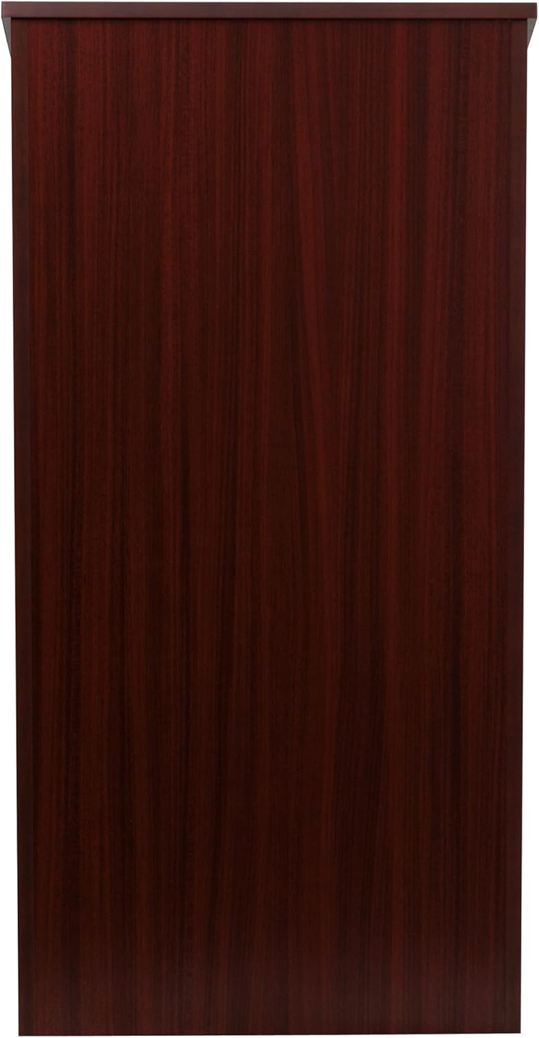 Flash Furniture Stand-Up Wood Lectern, 45-3/4inH x 23inW x 15inD, Mahogany