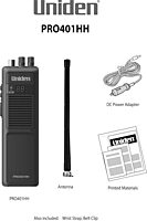 Uniden PRO401HH Professional Series 40 Channel Handheld CB Radio, 4 Watts Power with Hi/Low Power Switch