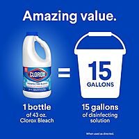CLOROX Disinfecting Bleach, Concentrated Formula, Regular - 43 Fl oz
