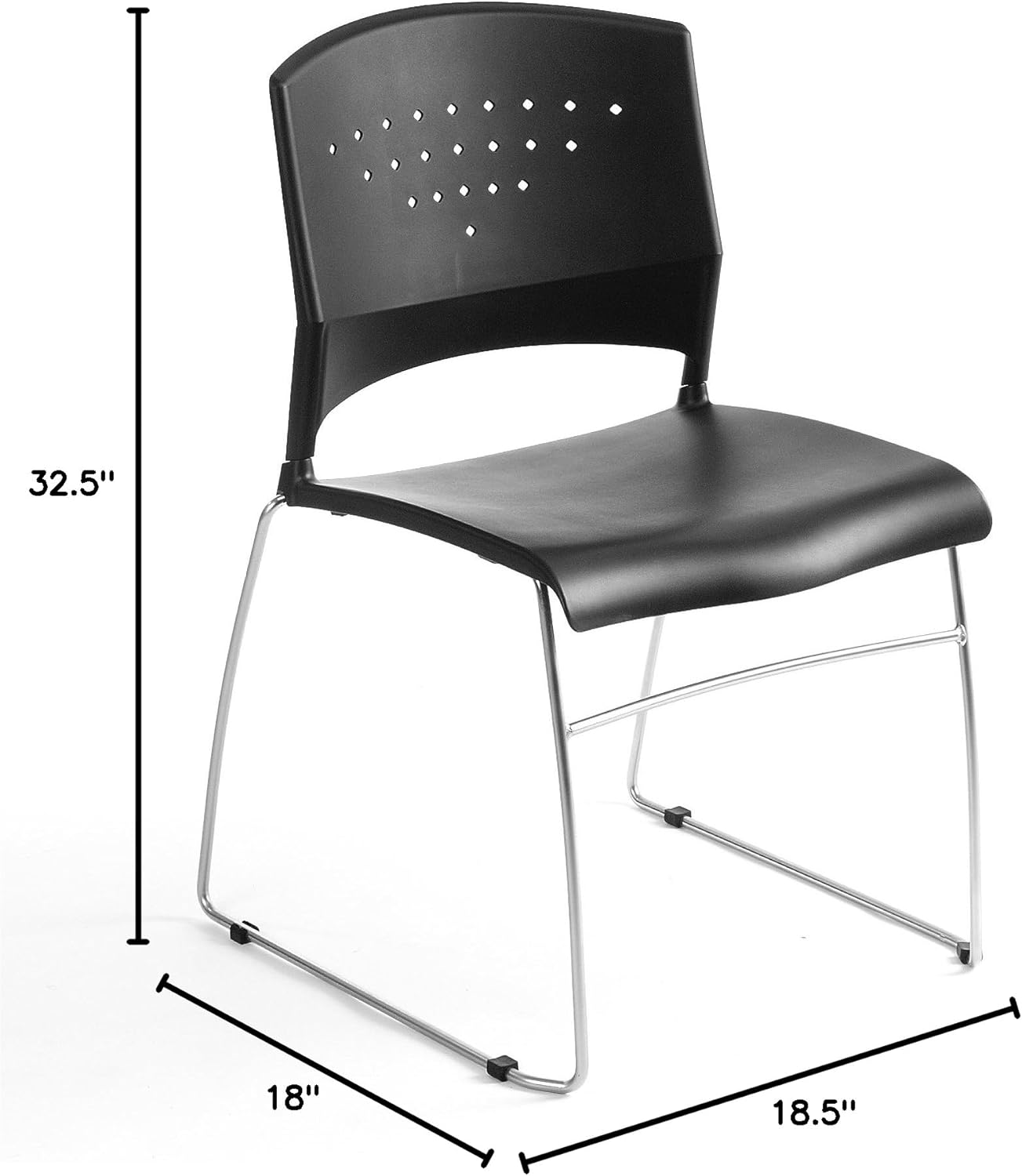 Boss Office Products Stack Chair with Chrome Frame