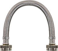 Certified Appliance Accessories Braided Stainless Steel Water-Inlet Hose, Female to Female - 12in - Silver