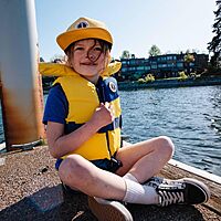 Mustang Lil' Legends Child Foam Vest - Yellow/Navy