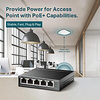 TP-Link TL-SG1005P, 5 Port Gigabit PoE Switch, 4 PoE+ Ports @65W, Desktop, Fanless