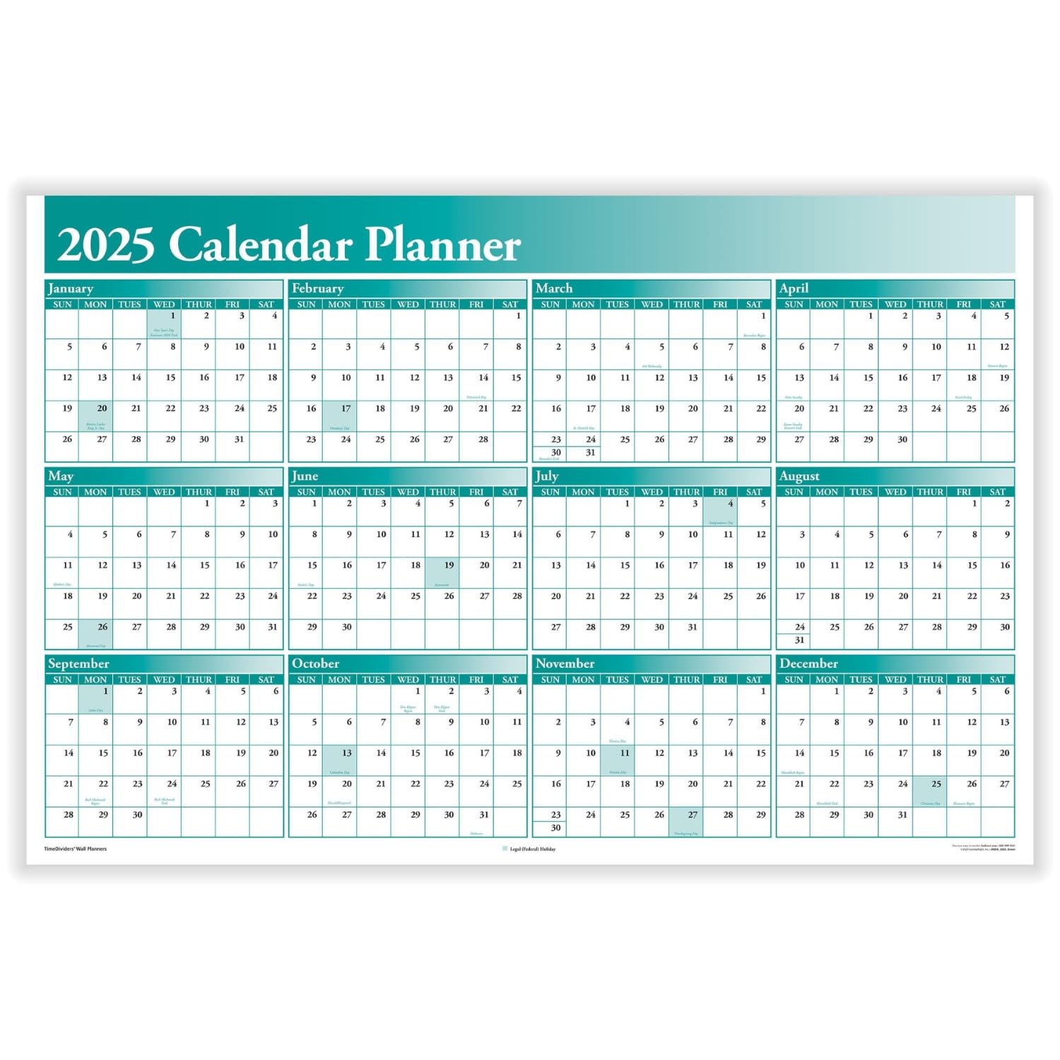 ComplyRight 2-Sided Laminated Dry-Erase Wall Calendar Planner (36 x 24)