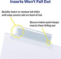 Avery Big Tab Insertable Dividers for 3 Ring Binders, 8-Tab Set, White Paper, Clear Tabs, 1 Binder Divider Set (11124) 1 Set 1 Set