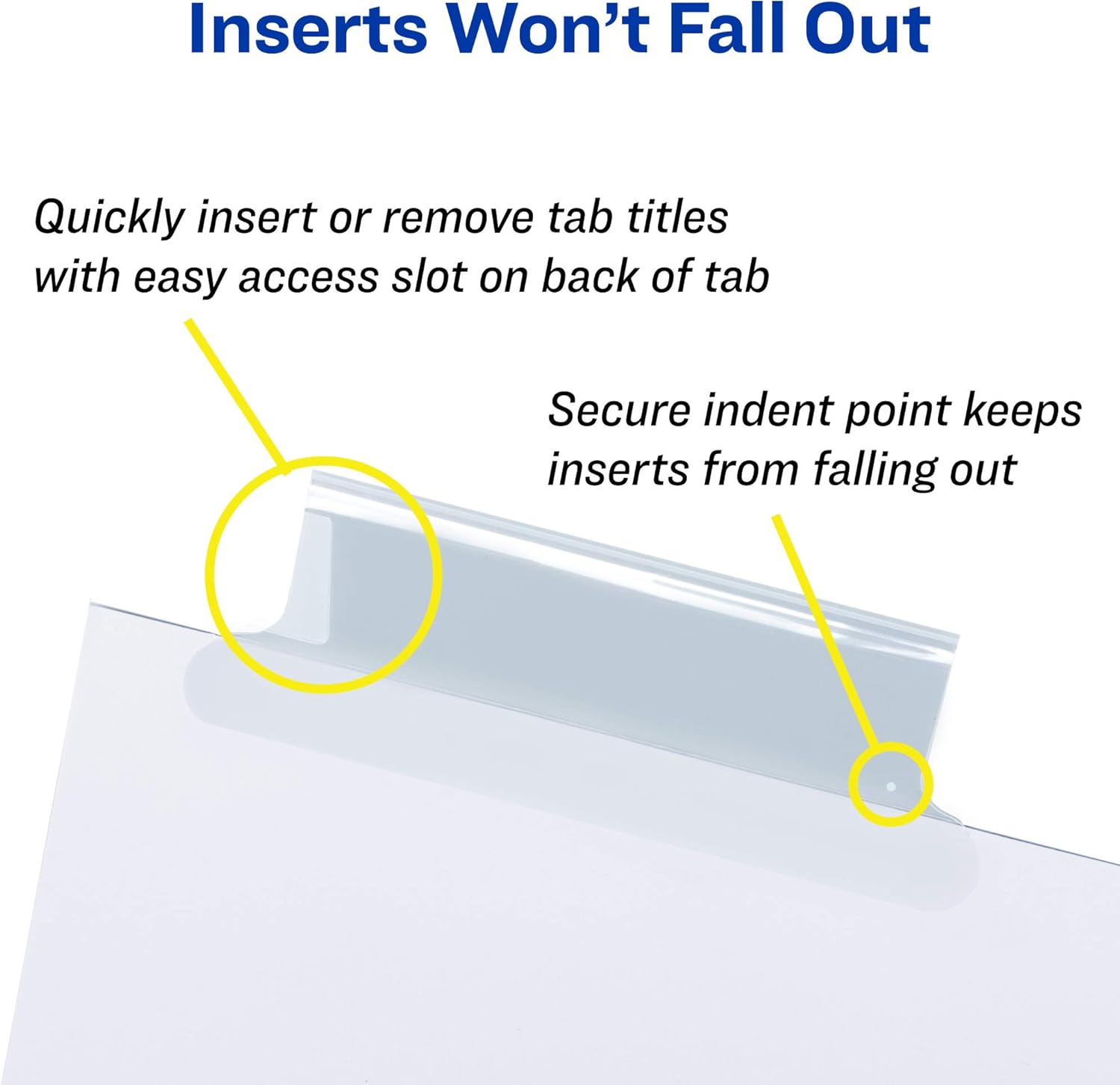 Avery Big Tab Insertable Dividers for 3 Ring Binders, 8-Tab Set, White Paper, Clear Tabs