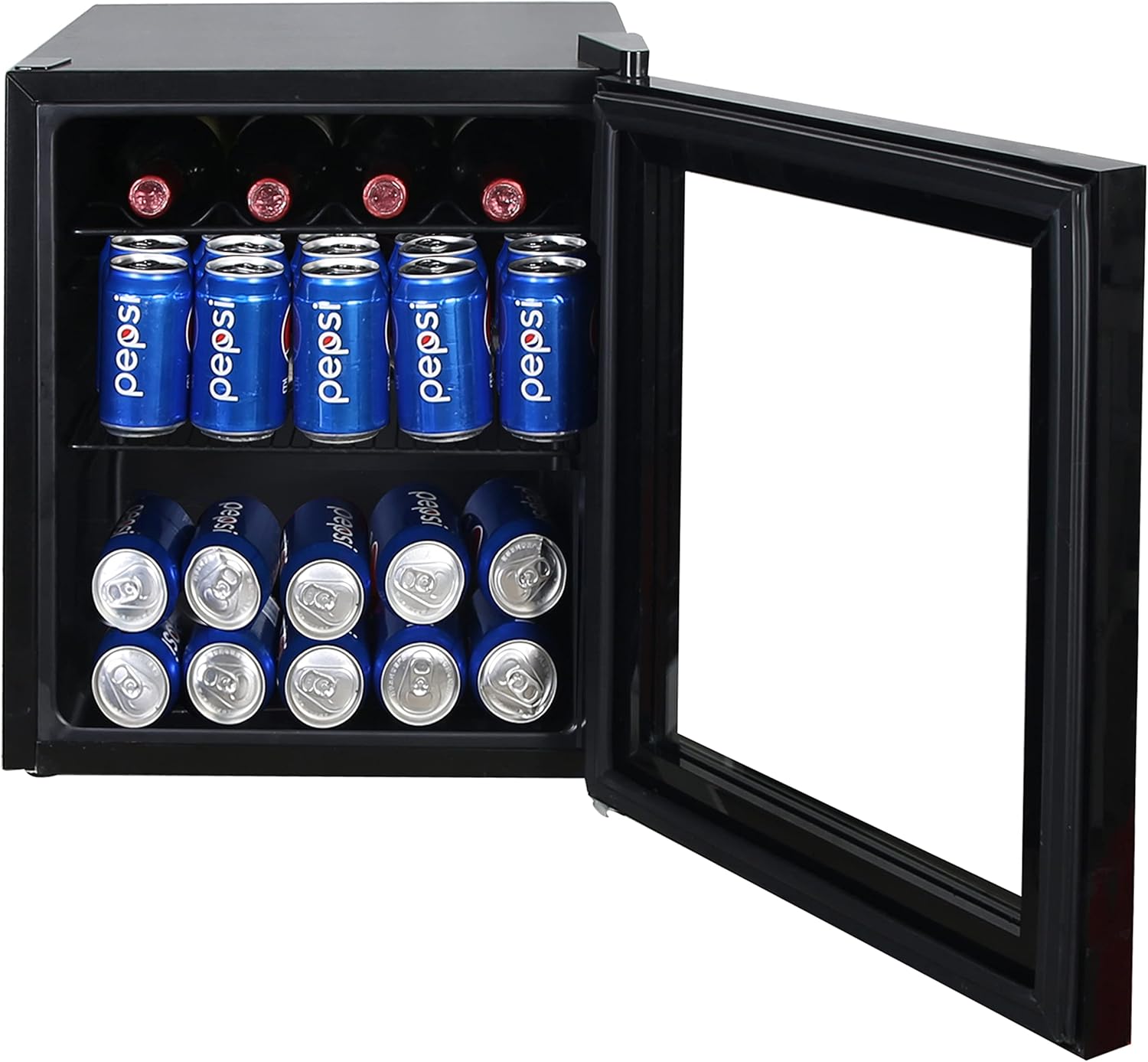 Avanti WBC16Z1B-IS Beverage Refrigerator and Wine Cooler with 15 Bottle/60 Can Capacity, Glass Door