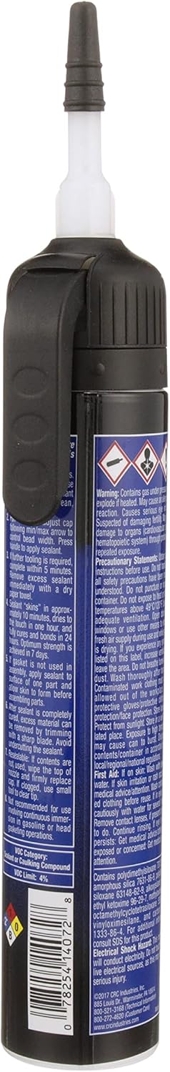 CRC RTV Silicone Sealant 14072 – 6.5 Wt Oz., Black, General Purpose High Pressure Gasket Sealant