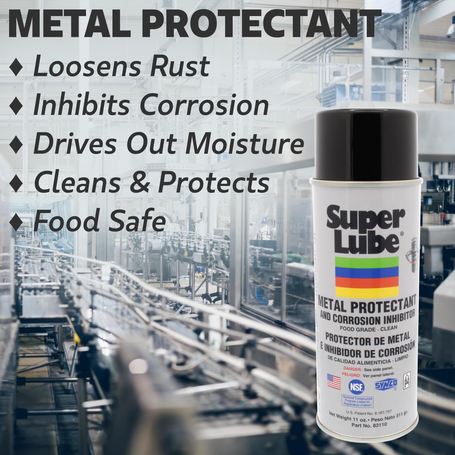 Super Lube Metal Protectant & Corrosion Inhibiter (Translucent Clear, 11oz Aerosol) | High Dielectric Constant | Loosens