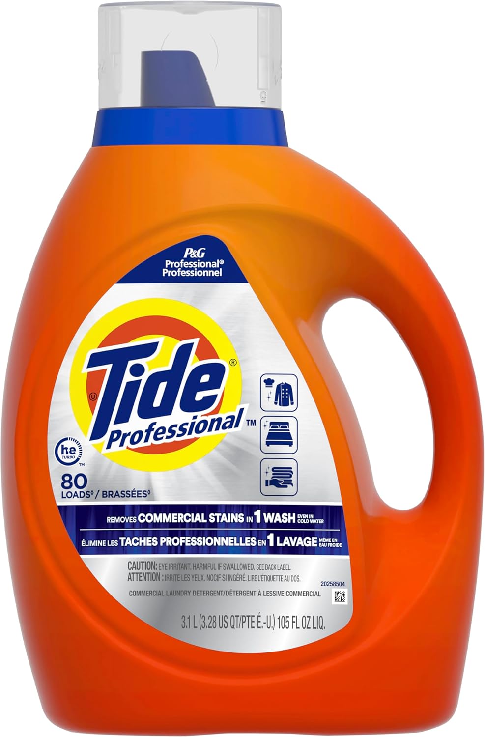 Tide Professional Commercial Liquid Laundry Detergent, Floral, 105 Fl oz, 80 Loads (4-Pack)