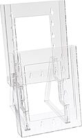 Azar Displays 3-Tier 15-Pocket Acrylic Trifold Brochure Counter Display, 9inH x 31-1/2inW x 5-1/4inD, Clear