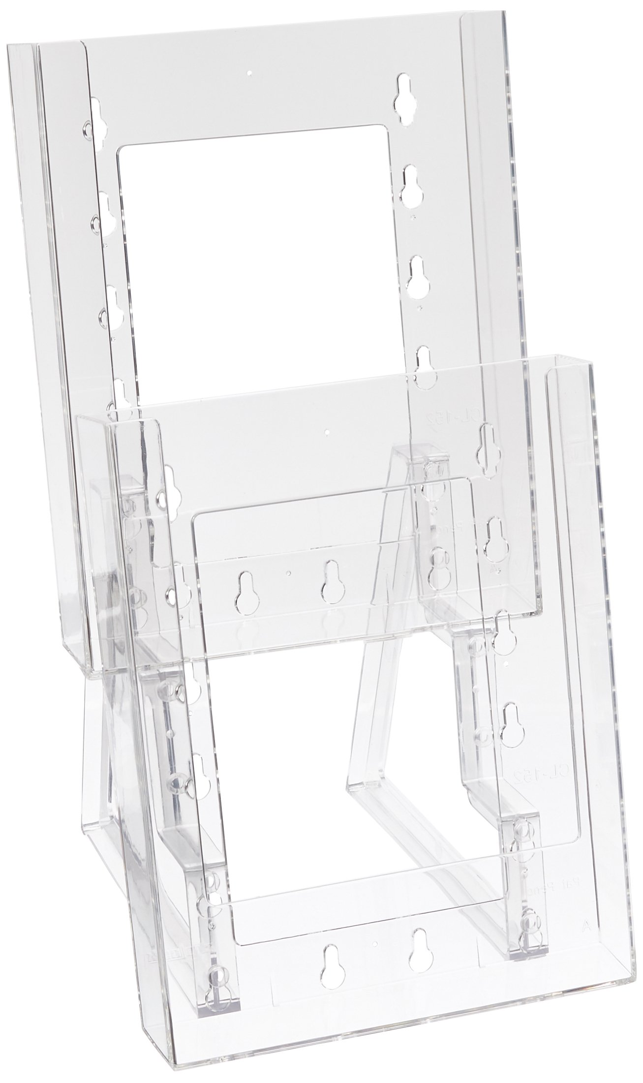 Azar Displays 3-Tier 15-Pocket Acrylic Trifold Brochure Counter Display, 9inH x 31-1/2inW x 5-1/4inD, Clear