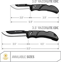 OUTDOOR EDGE 3.5" RazorLite EDC Pocket Knife with Replaceable Blades and Clip