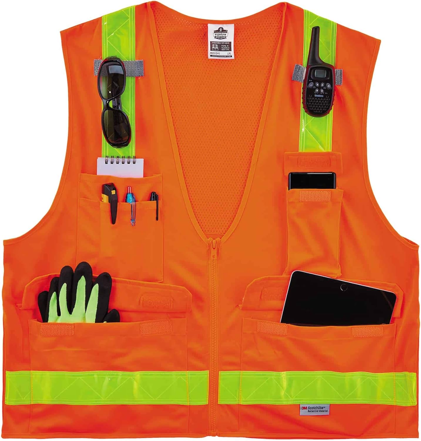 Ergodyne GloWear 8250ZHG Class-2 Hi-Gloss Surveyors Safety Vest