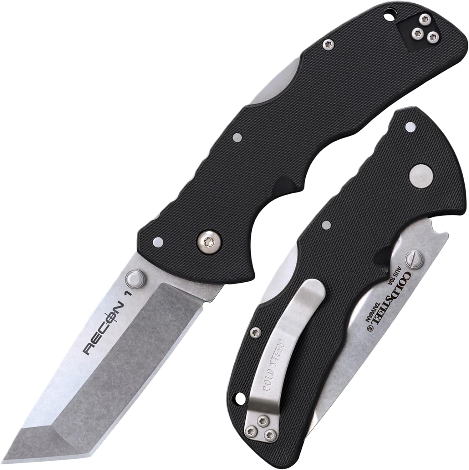 Cold Steel Mini Recon 1 3" AUS10A Folding Knife with 4" GFN Handle & Tri-Ad Lock