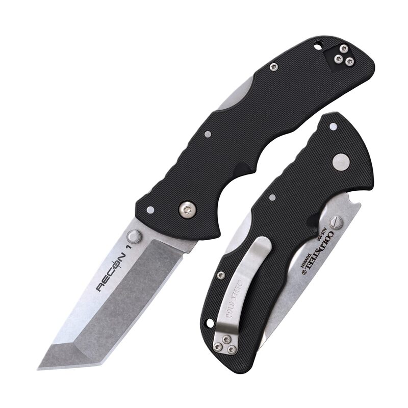 Cold Steel Mini Recon 1 3" AUS10A Folding Knife with 4" GFN Handle & Tri-Ad Lock