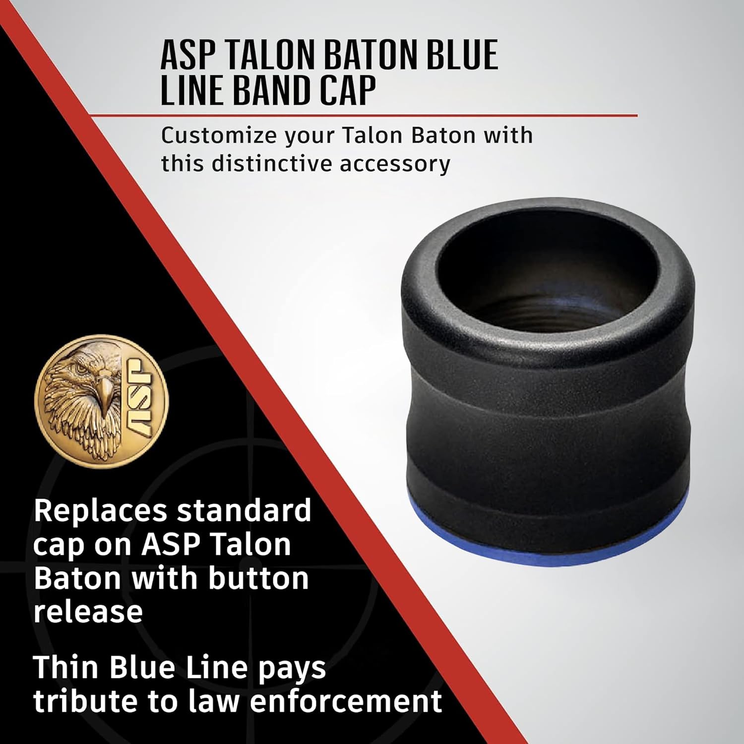 ASP T-Series Band Cap, Talon Baton Handle, Tactical Baton Accessories, Blue Line Blue Line Band
