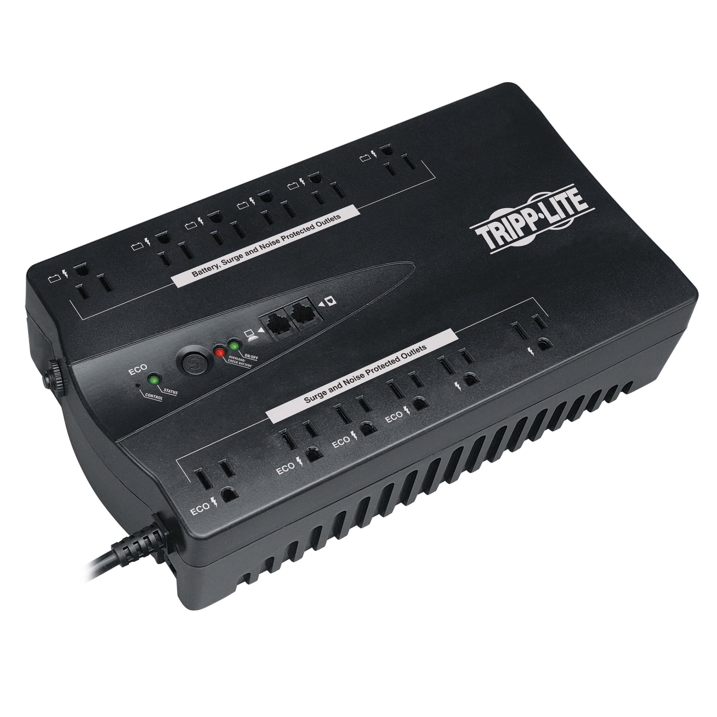 Tripp Lite ECO750UPSTAA 750VA 450W UPS Eco Green Battery Back Up 120V USB RJ11 TAA GSA, 12 Outlets