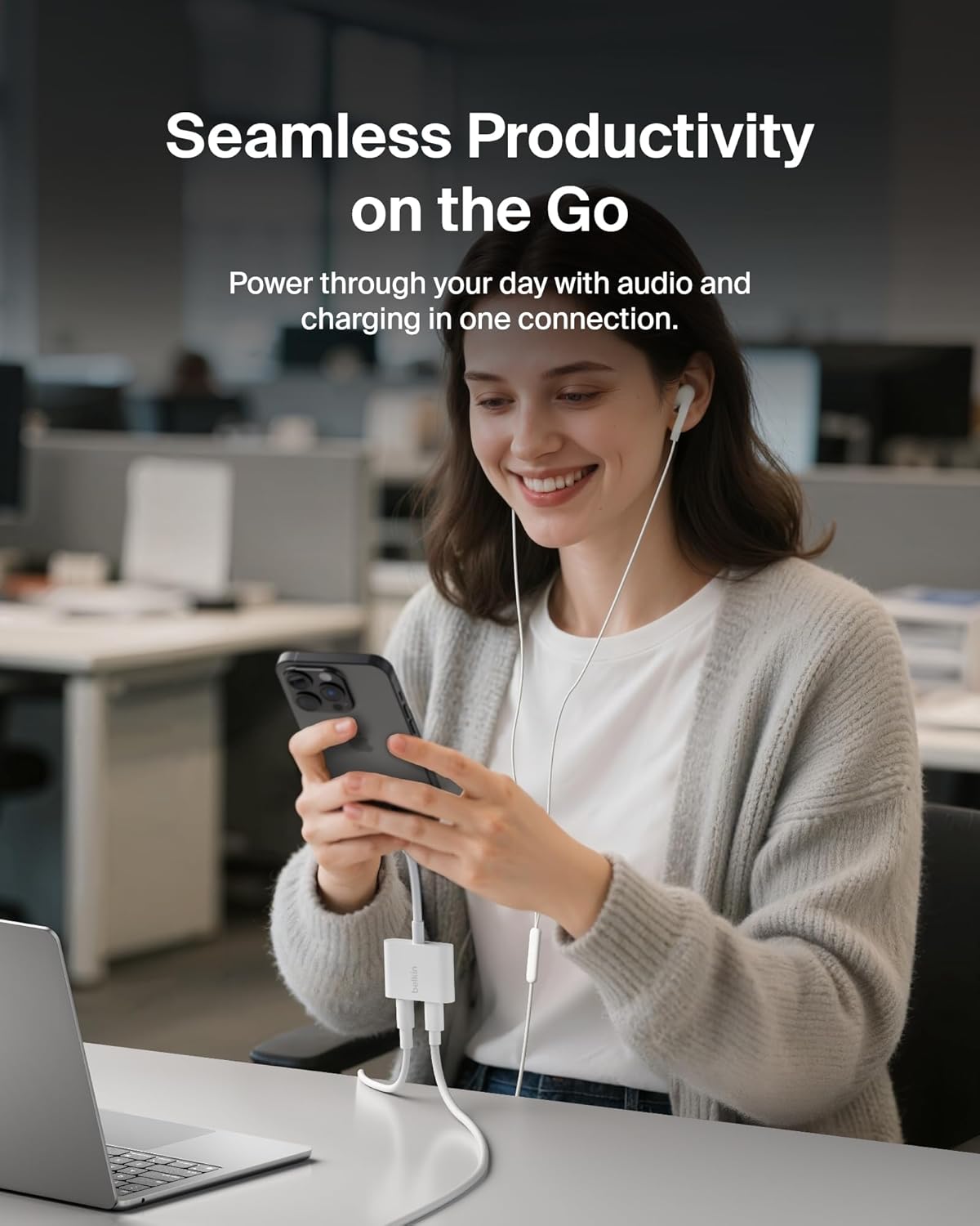 Belkin RockStar Lightning to 3.5mm Audio Cable + Audio Charger Splitter