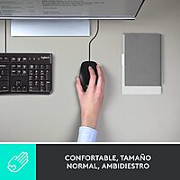 Logitech M100 Corded Mouse – Wired USB Mouse for Computers and Laptops, for Right or Left Hand Use, Black