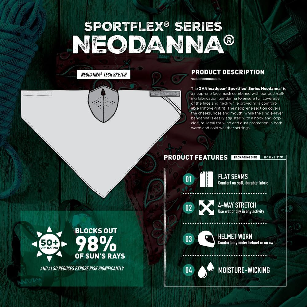 ZANHEADGEAR Neodanna Neoprene Face Mask with Cotton Bandanna