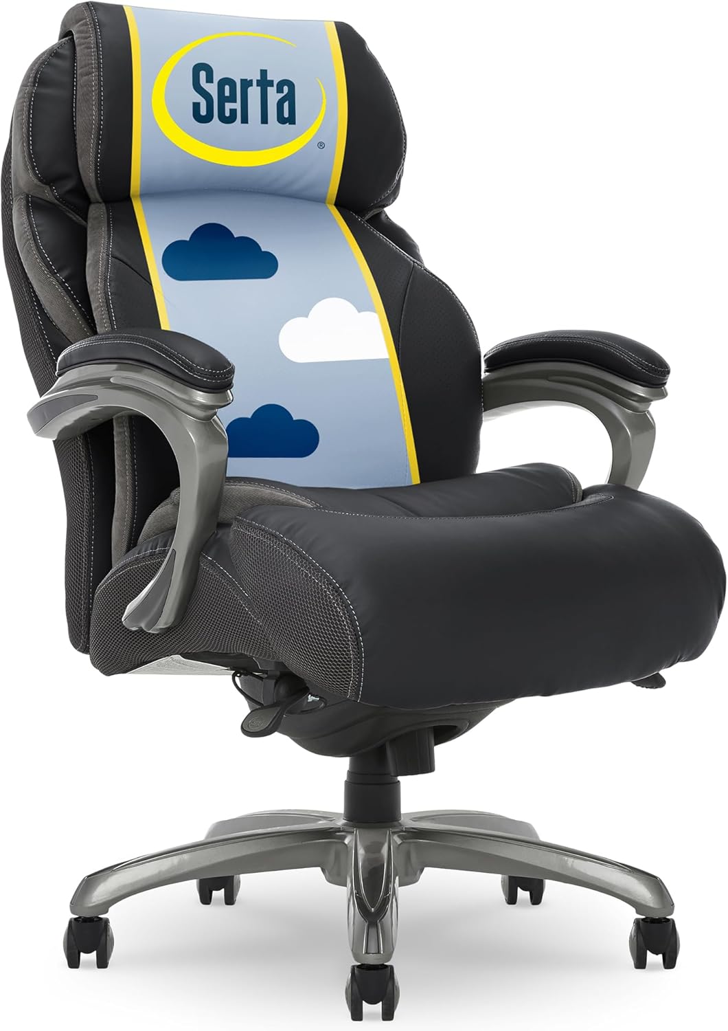 Serta Jackson Big and Tall Executive Home Office Chair with Smart Layers Technology, Wide Seat Cushion