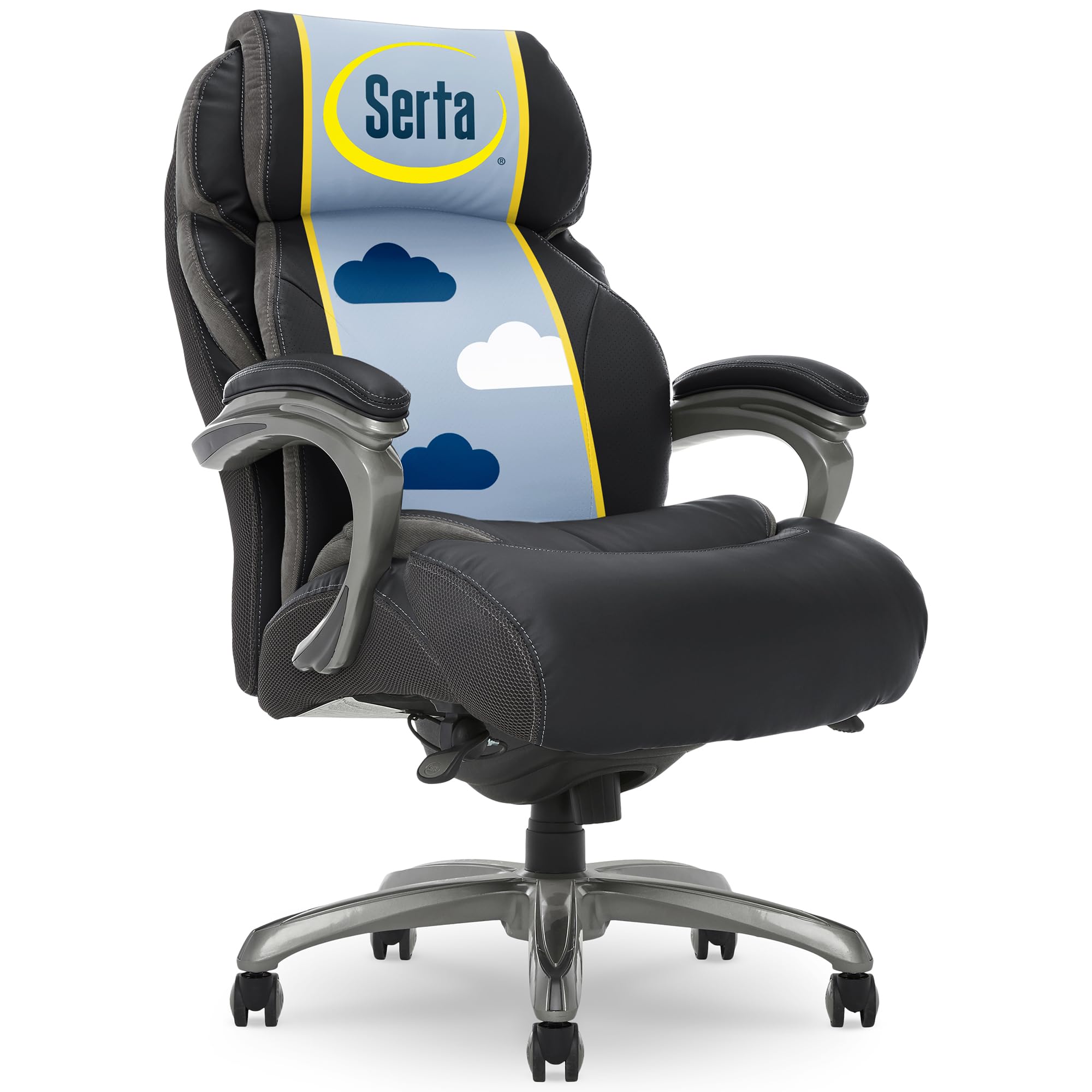 Serta Jackson Big and Tall Executive Home Office Chair with Smart Layers Technology, Wide Seat Cushion