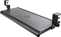 StarTech.com Under-Desk Keyboard Tray, Clamp-on Ergonomic Keyboard Holder, Up to 12kg (26.5lb), Sliding Keyboard and Mouse Drawer with C-Clamps, Height Adjustable Keyboard Tray, TAA