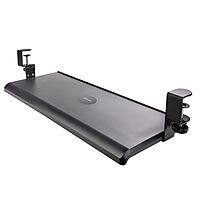 StarTech.com Under-Desk Keyboard Tray, Clamp-on Ergonomic Keyboard Holder, Up to 12kg (26.5lb), Sliding Keyboard and Mouse Drawer with C-Clamps, Height Adjustable Keyboard Tray, TAA