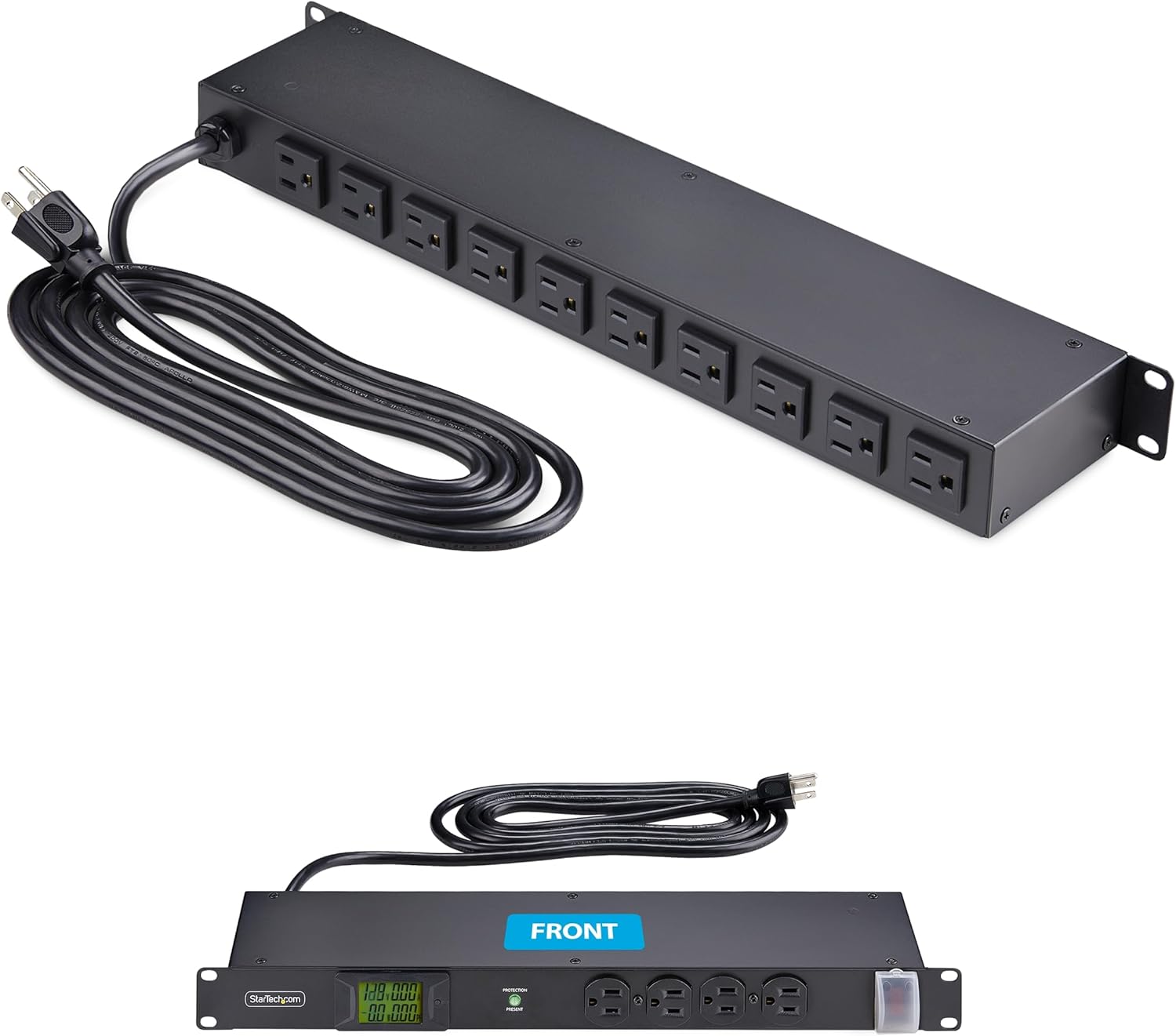 StarTech.com 1U Horizontal Rack Mount Metered PDU Server Power Strip with Surge Protector
