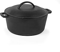 COMMERCIAL CHEF Cast Iron Dutch Oven with Lid and Handles