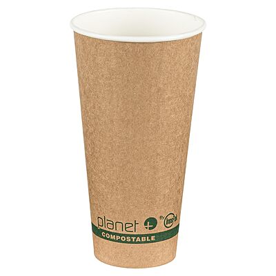 StalkMarket Planet+ 100% Compostable PLA Laminated Insulated Hot Cup, 20-Ounce Double-Wall, 600-Count Case