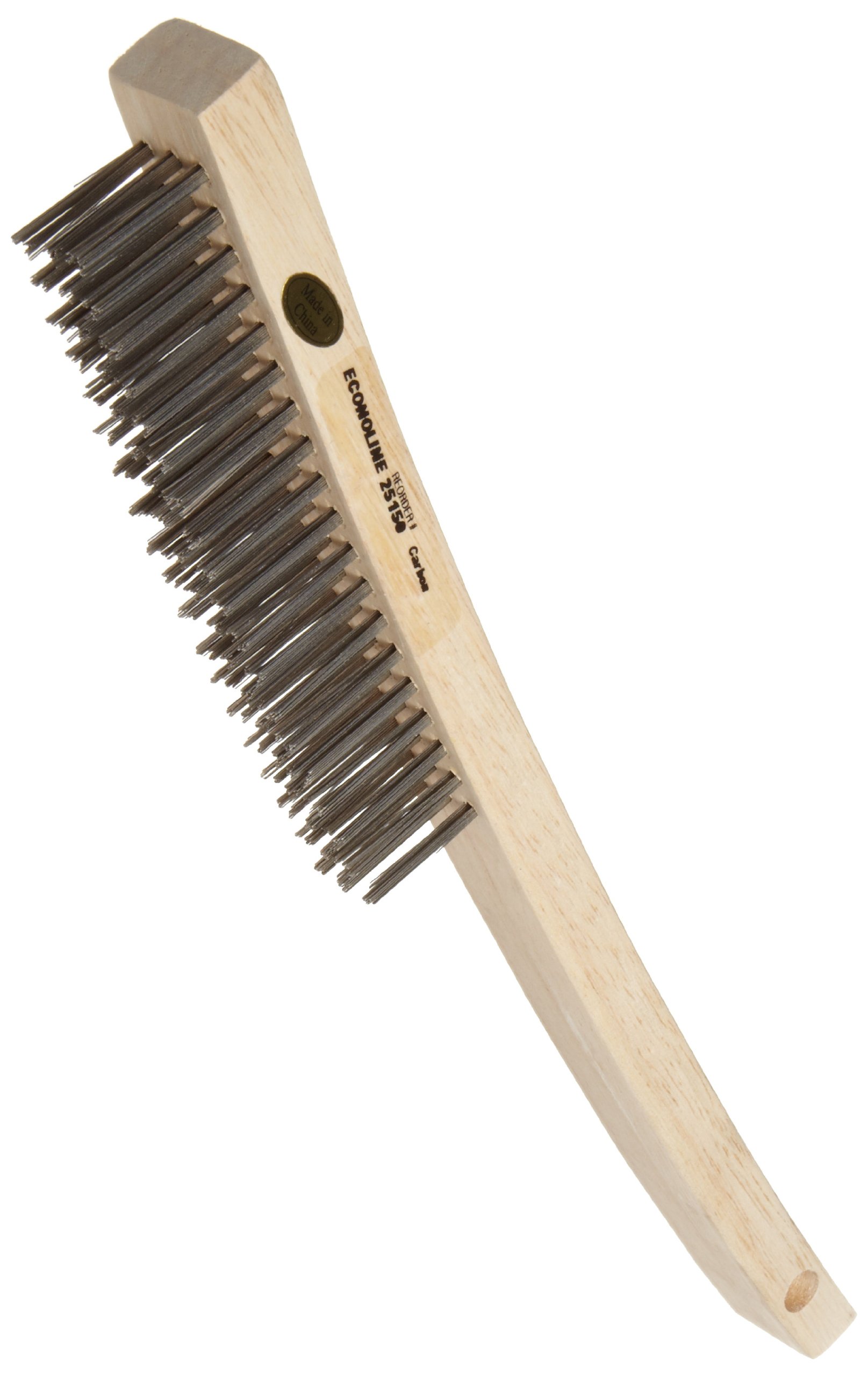 Weiler 25150 Vortec Pro Hand Wire Scratch Brush, .012 Carbon Steel Fill, Curved Handle, 3 x 19 Rows 3 x 19 Rows Pack of 1