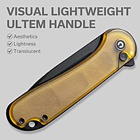 CIVIVI Elementum II Pocket Folding Knife 2.96in Blade Button Lock Deep-Carry Clip