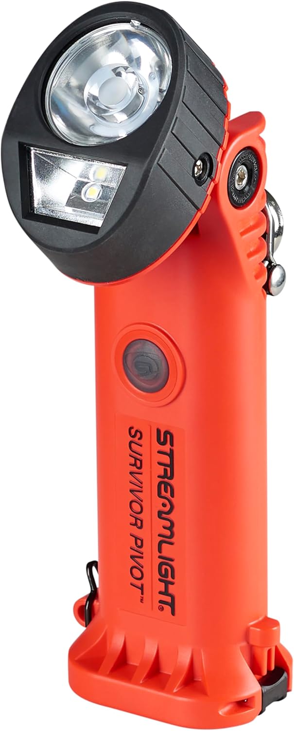 Streamlight 91830 Survivor Pivot 325-Lumen Right Angle Articulating Dual Beam Rechargeable Flashlight with 120V/100V AC/12V