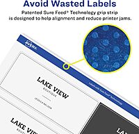 Avery Glossy Clear Rectangle Labels, Sure Feed Technology, 2.5" x 7", 30 Glossy Clear Labels, Print-to-The-Edge, Laser/Inkjet Printable
