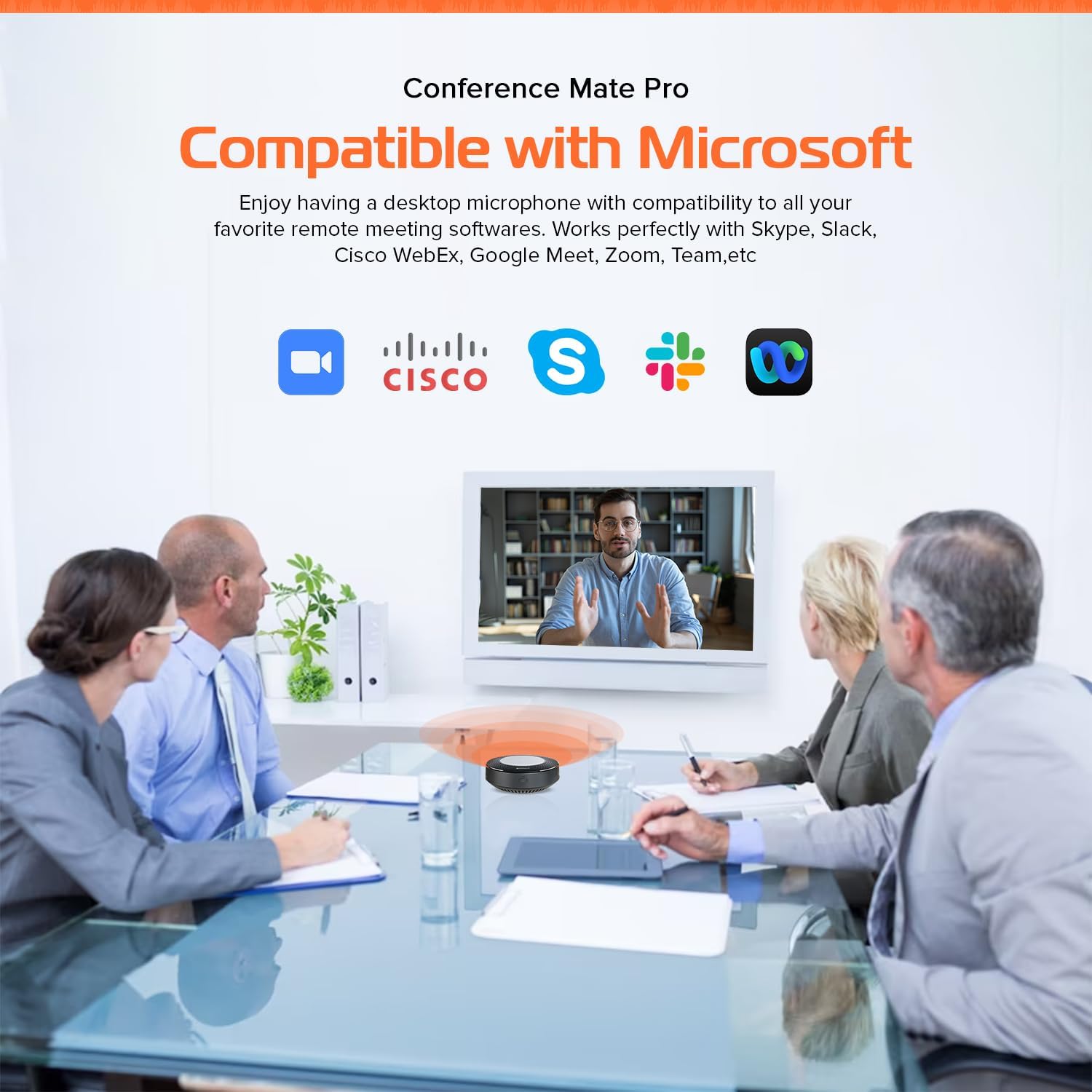 Spracht Conference Mate Pro Speaker, Conference Speakerphone, Conference Microphone, 6 Mics