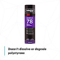3M 78 Polystyrene Foam Insulation Spray Adhesive, Translucent 17.9 Oz. Aerosol Can