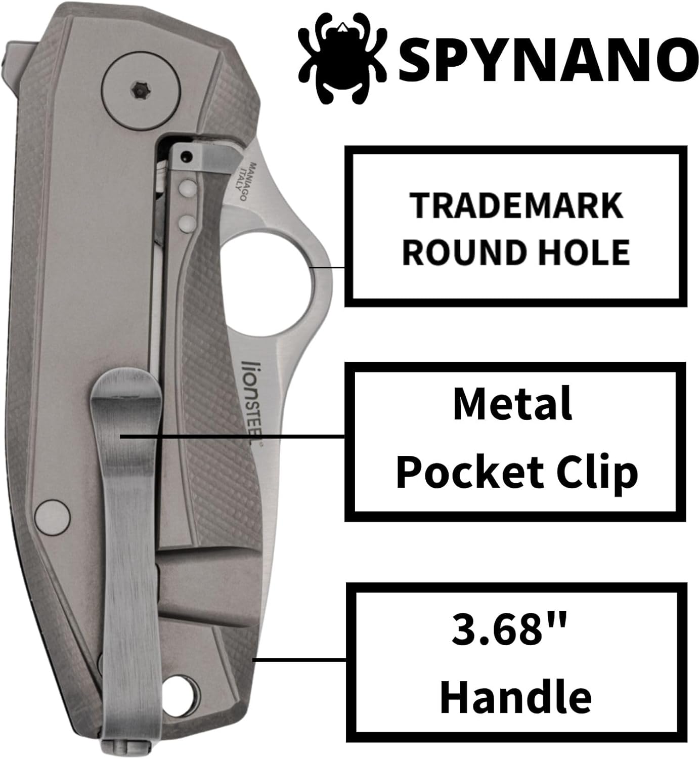 Spyderco SpyNano Pocket Knife - M398 Steel Blade with Titanium & Green Micarta Handle, RIL Lock Mechanism
