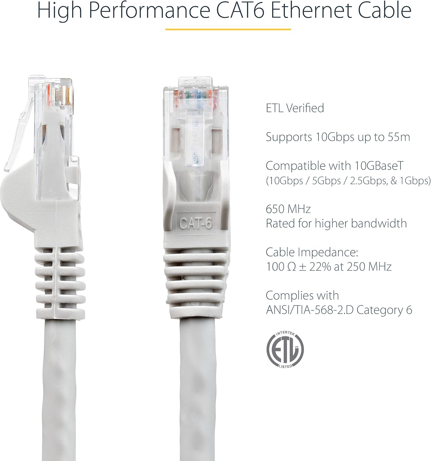 StarTech.com CAT6 Snagless RJ45 Ethernet Patch Cable