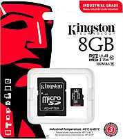 Kingston Industrial 8GB microSDHC C10 A1 pSLC Card + SD Adapter SDCIT2/8GB 1 Count (Pack of 1)