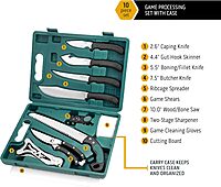 OUTDOOR EDGE Game-Pro 11-Piece Butcher Knife Set | Caping & Boning Knives, Deer Skinning Knife, Bone Saw, Game Shears